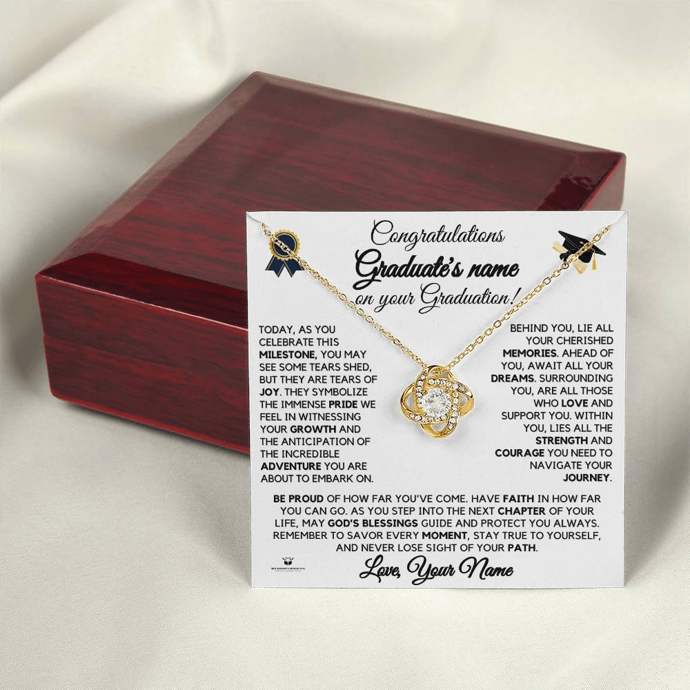 To My Girl - Love Knot Necklace - personalized keepsake gift (view 9)