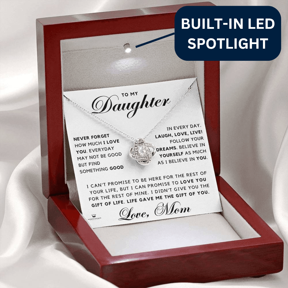 To My Daughter - A Mother's Endless Love - Love Knot Necklace