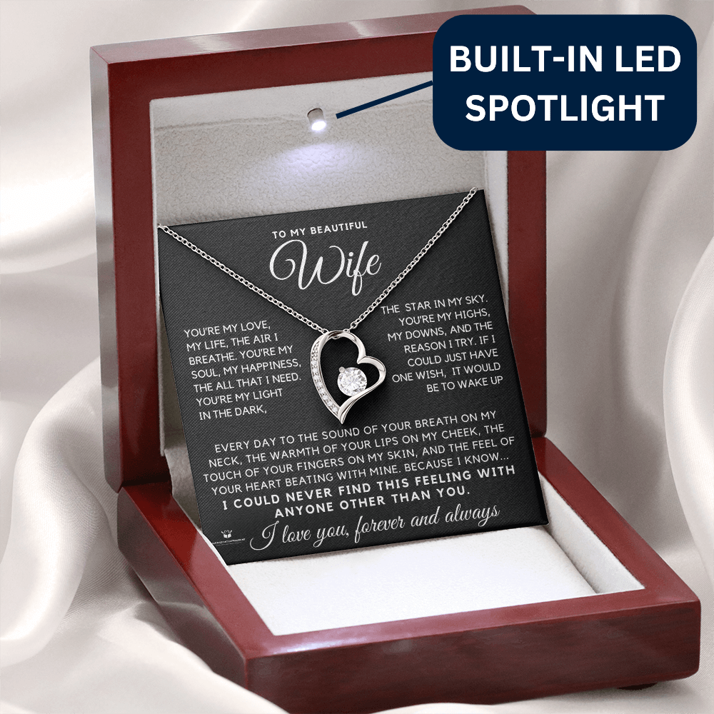 To My Beautiful Wife - You're My Love, My Life, My Everything - Forever Love Necklace