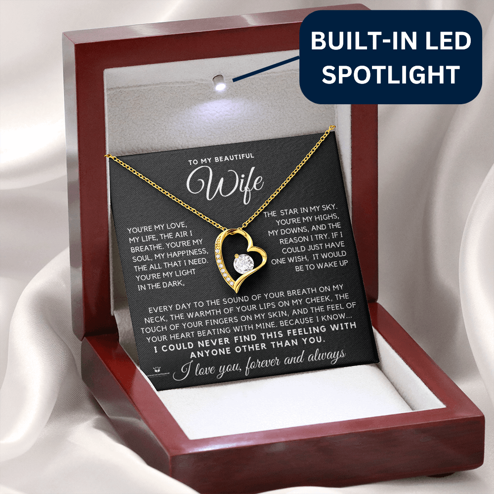 To My Beautiful Wife - You're My Love, My Life, My Everything - Forever Love Necklace