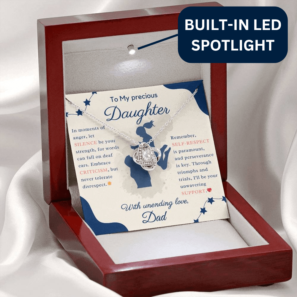 Guidance and Love: A Father's Message to His Precious Daughter - Love Knot Necklace