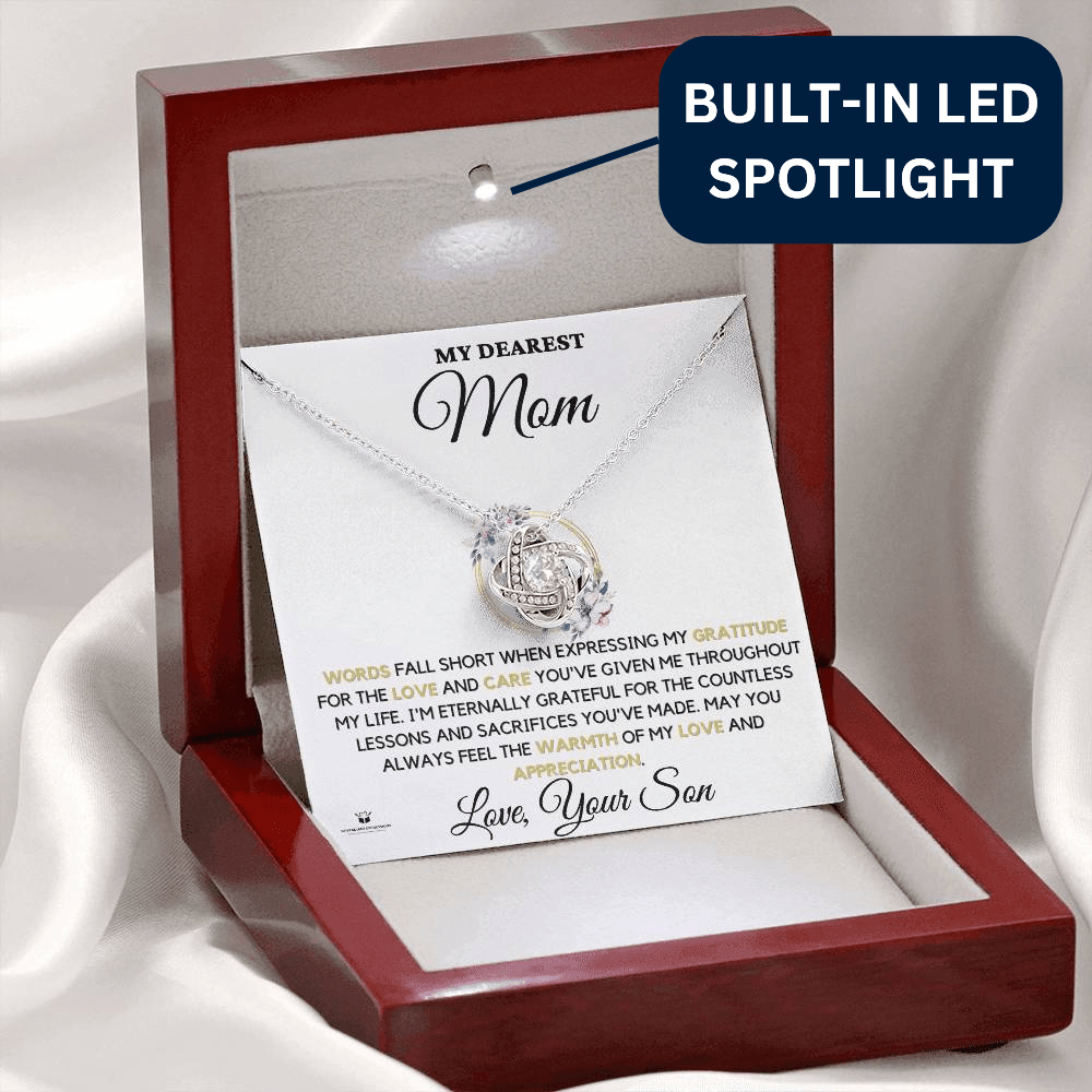 To My Dearest Mom - Endless Appreciation - Love Knot Necklace