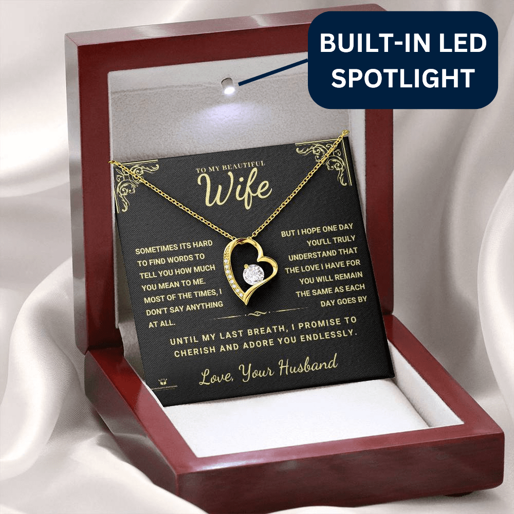 To My Beautiful Wife - Forever Yours: A Message of Endless Love from Your Husband - FL Necklace