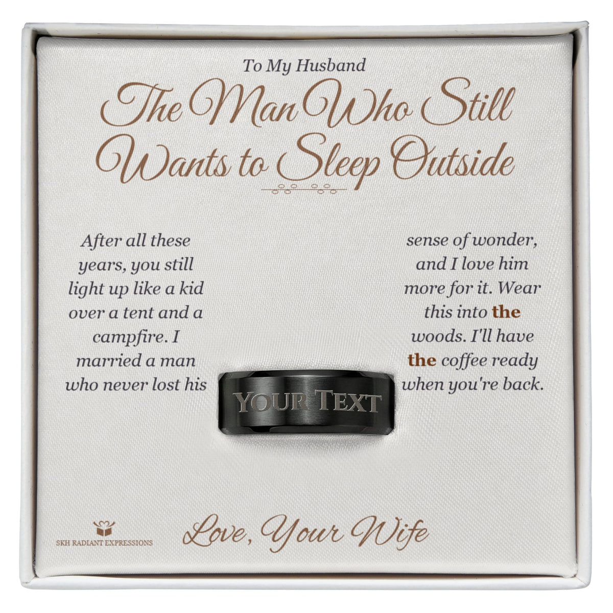 How to personalize a engraved men's ring for husband