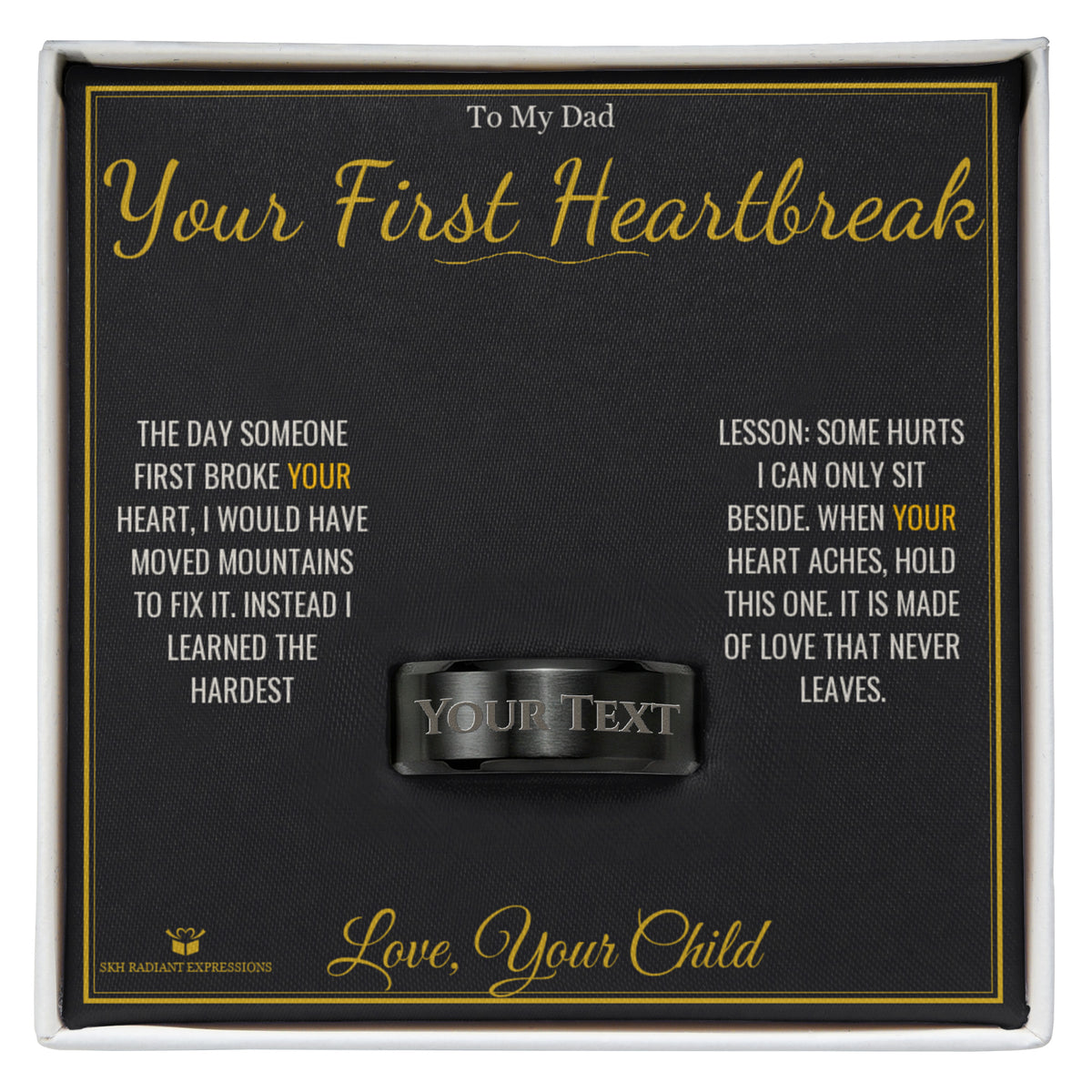 Engraved Men's Ring packaging - gift-ready for dad