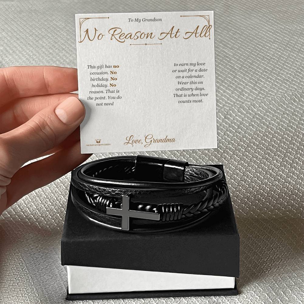 Personalized Men's Cross Bracelet for grandson