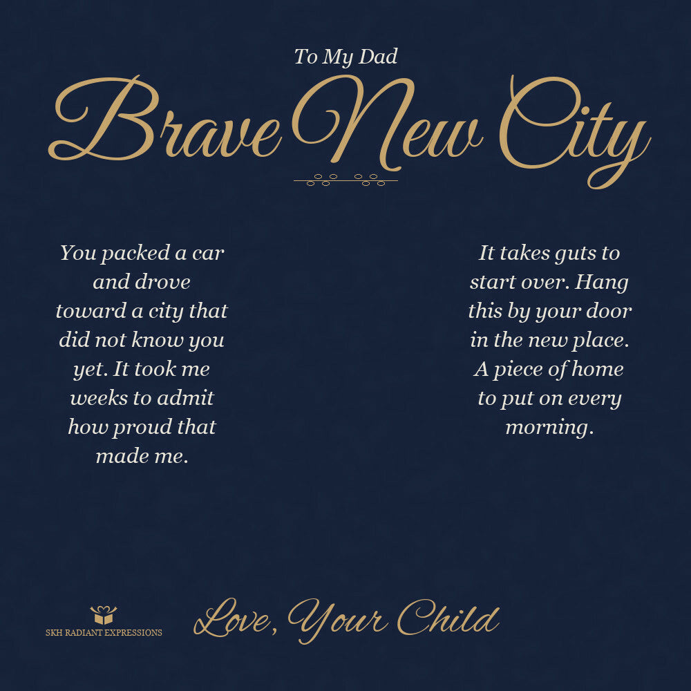 Brave New City - Engraved Men's Ring for Dad