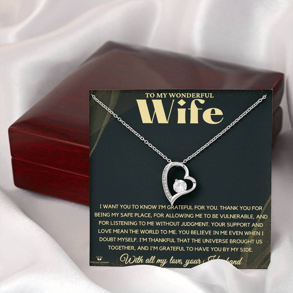 To My Wonderful Wife – I'm Forever Grateful To Have You In My Life - Forever Love Necklace