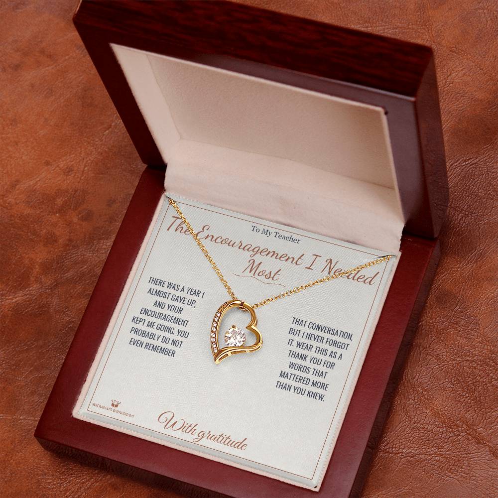 The Encouragement I Needed Most - Forever Love Necklace for Teacher