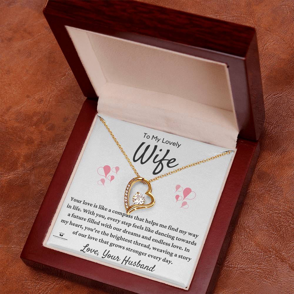 To My Lovely Wife - Dancing Towards Our Dreams: A Love Note from Your Husband - FL Necklace