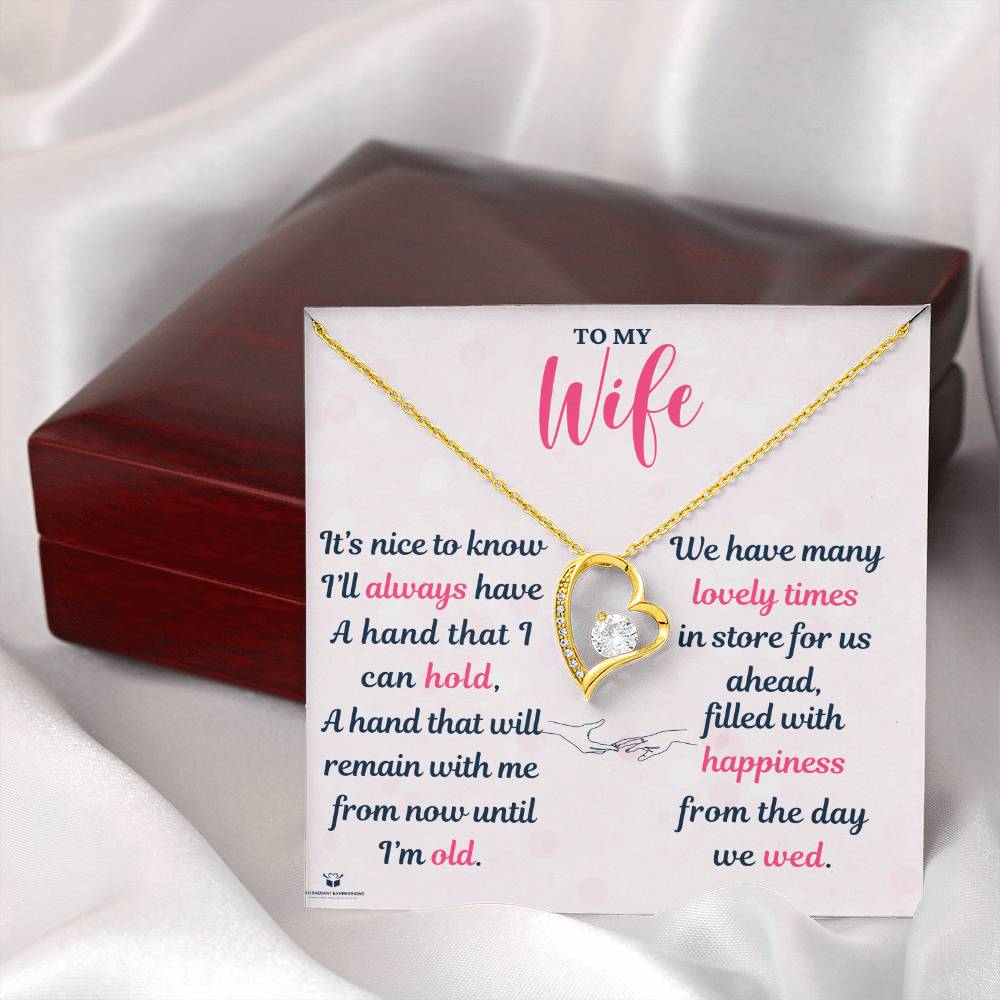 To My Wonderful Wife - A Hand to Hold: Our Journey Since We Wed – FL Necklace