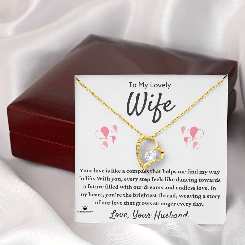 To My Lovely Wife - Dancing Towards Our Dreams: A Love Note from Your Husband - FL Necklace