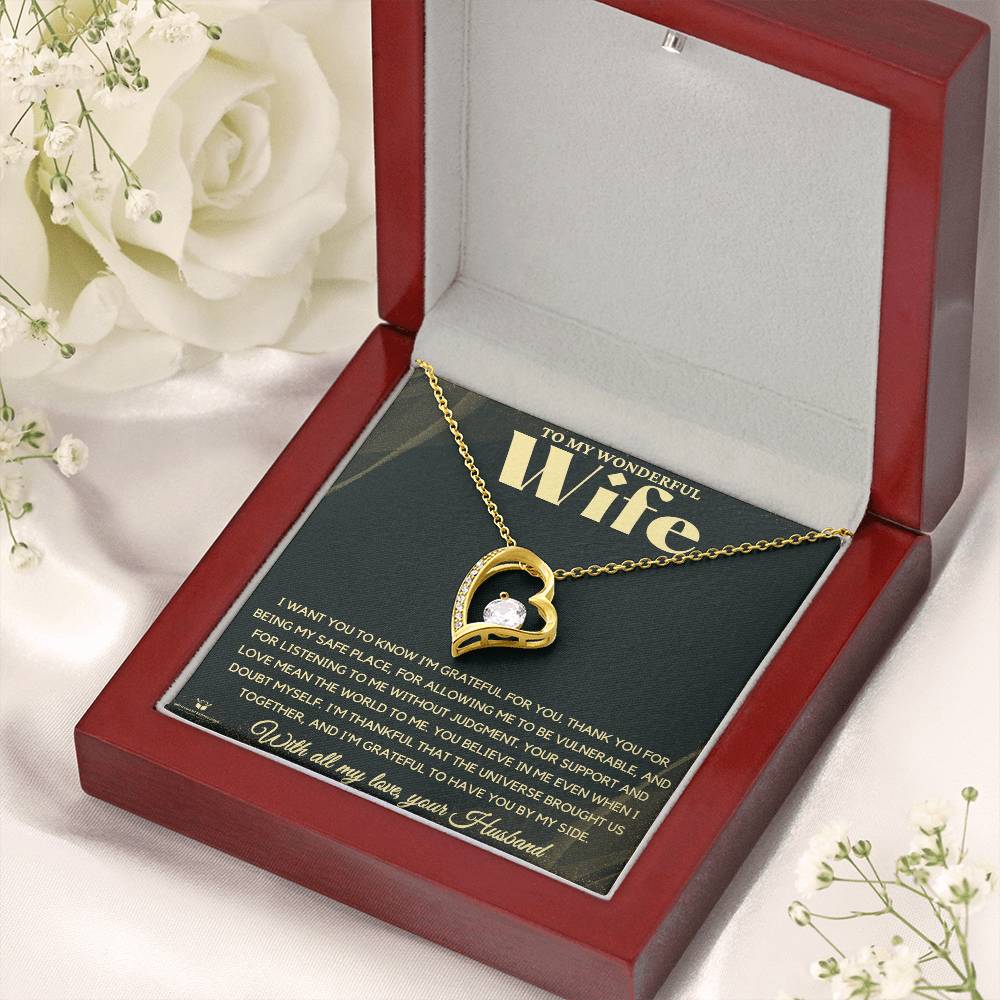 To My Wonderful Wife – I'm Forever Grateful To Have You In My Life - Forever Love Necklace