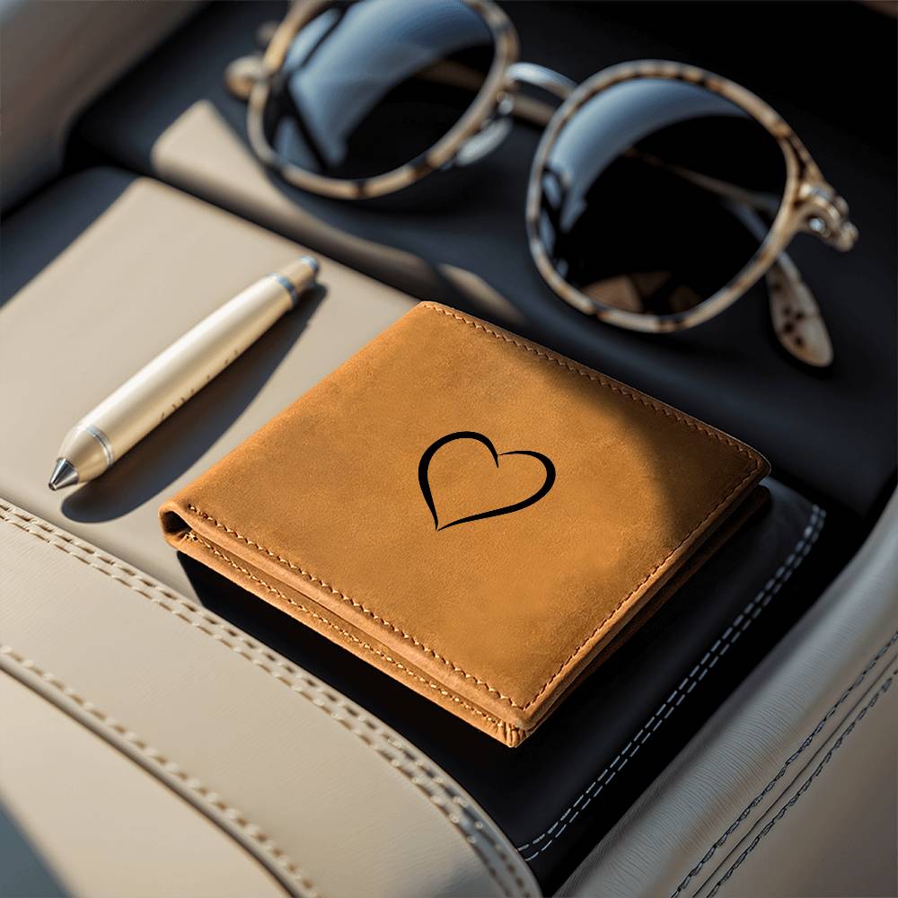 Graphic Leather Heart Shape Wallet