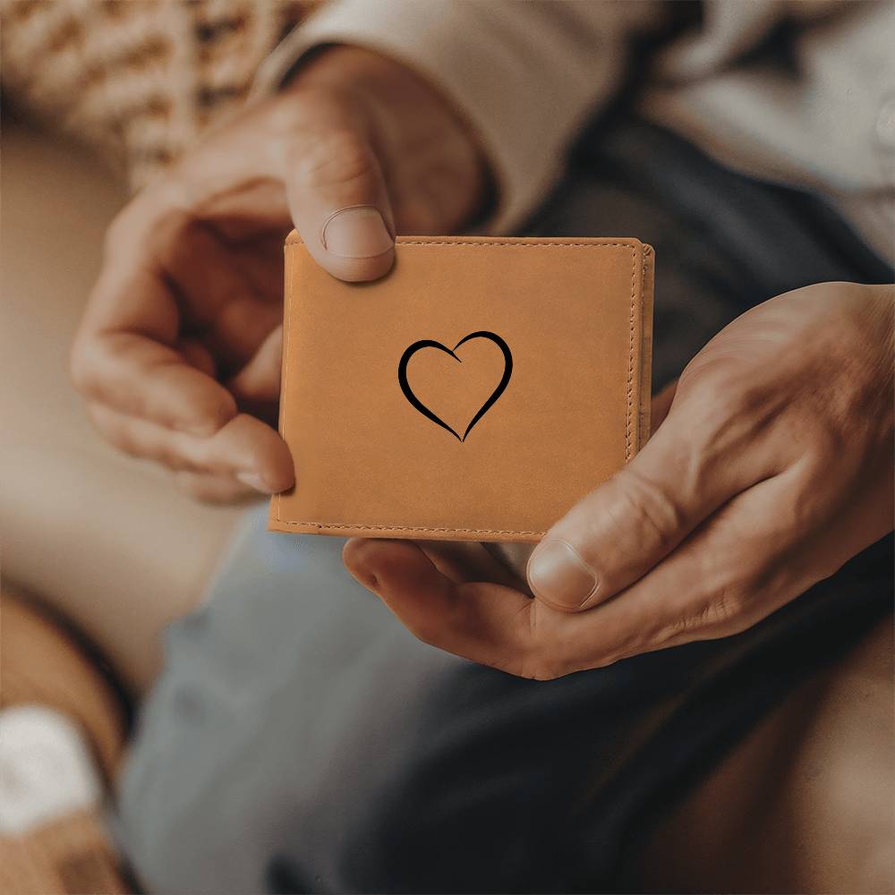Graphic Leather Heart Shape Wallet