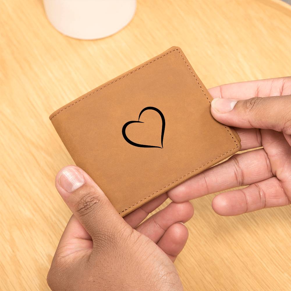 Graphic Leather Heart Shape Wallet