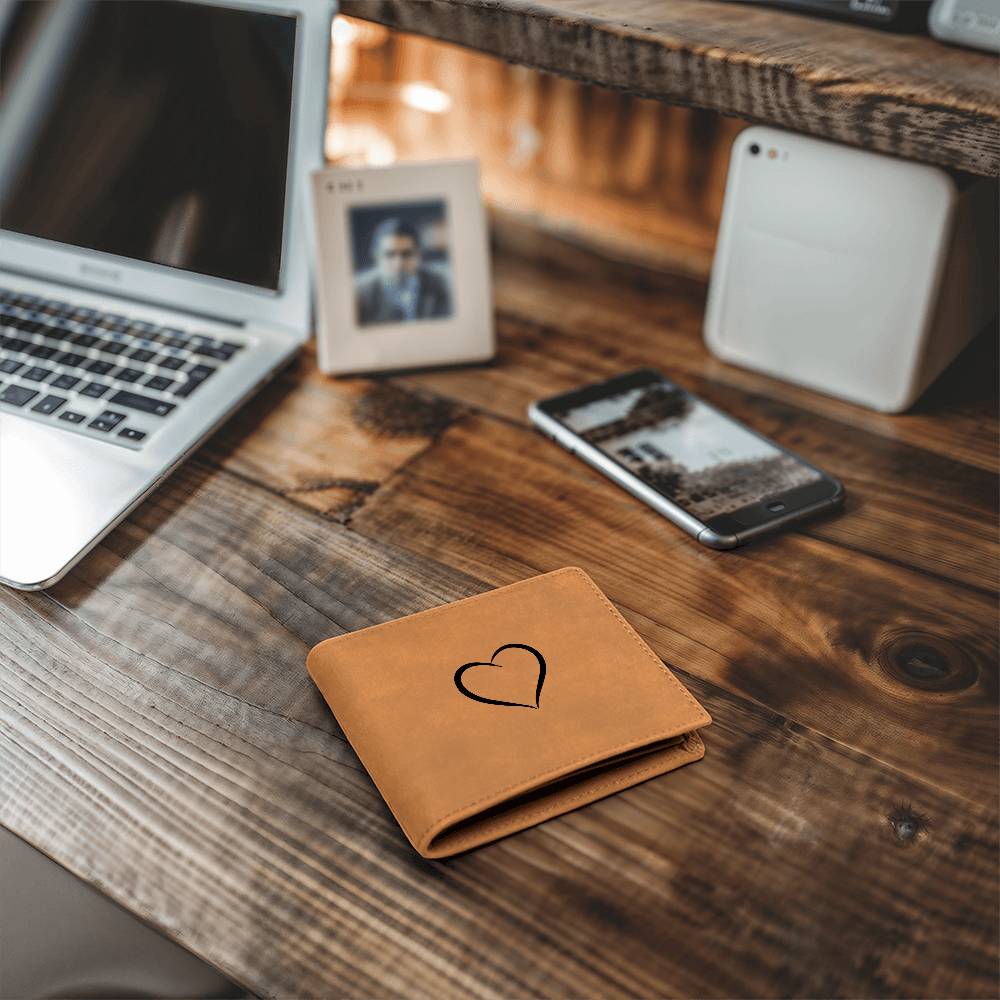 Graphic Leather Heart Shape Wallet