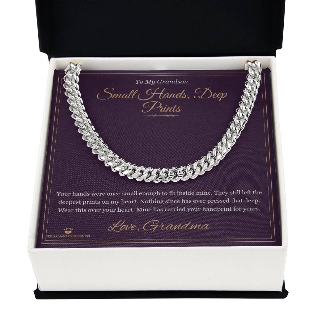 Small Hands, Deep Prints - Cuban Link Chain for Grandson