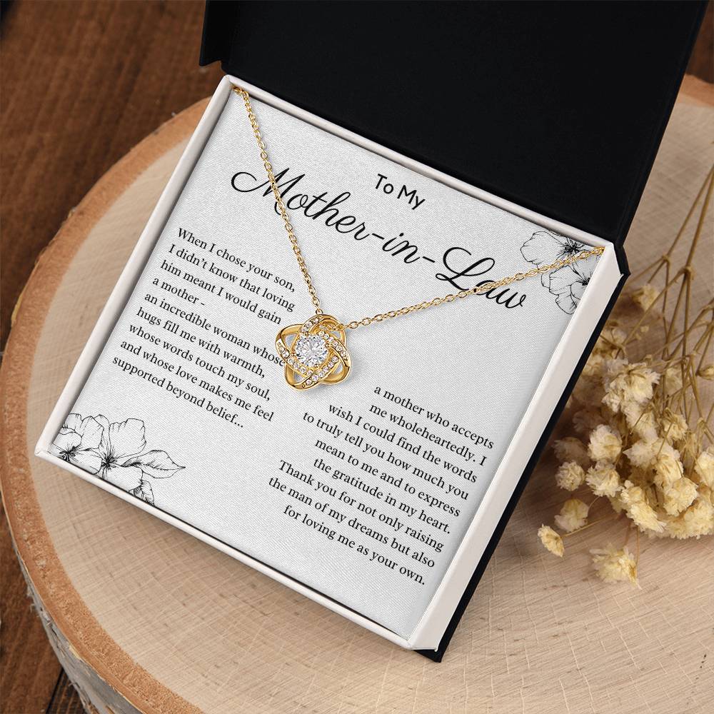 To MY Mother-In-Law - Beyond Expectations: A Journey of Love and Acceptance - Love Knot Necklace