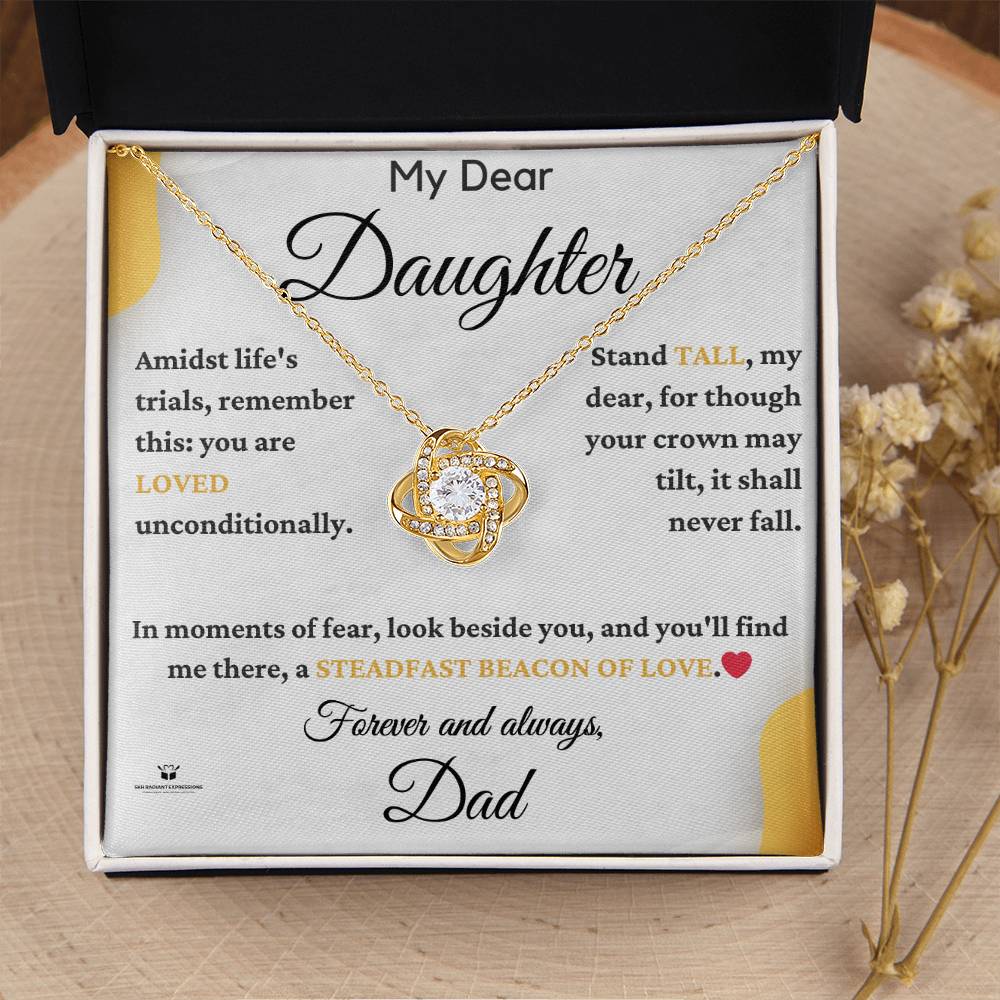 Radiating Love: A Father's Letter to His Dear Daughter - Love Knot Necklace