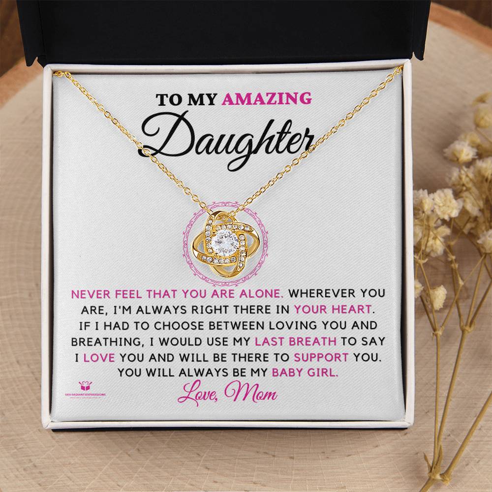 Always in Your Heart: A Mother's Everlasting Love For Her Daughter - Love Knot Necklace