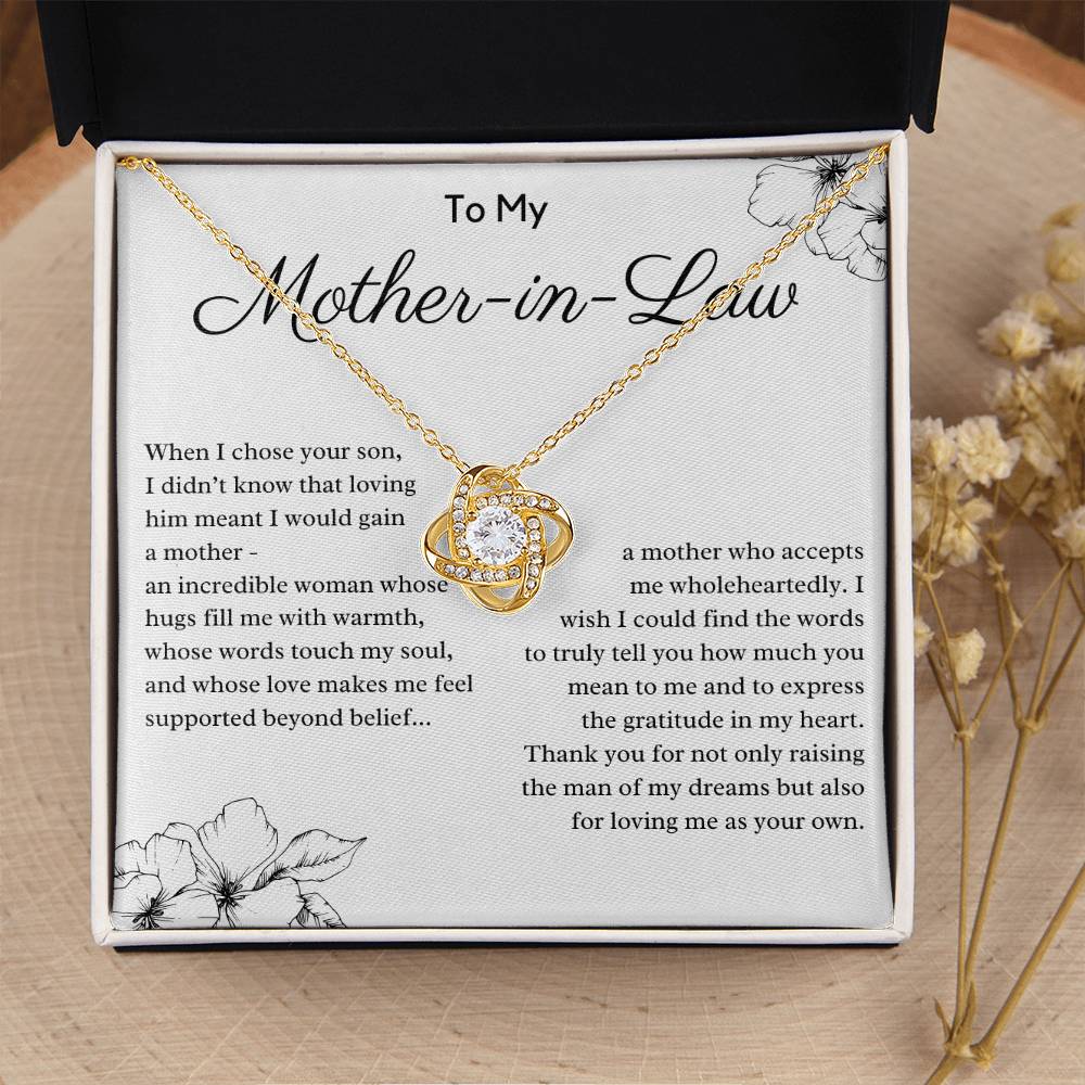 To MY Mother-In-Law - Beyond Expectations: A Journey of Love and Acceptance - Love Knot Necklace
