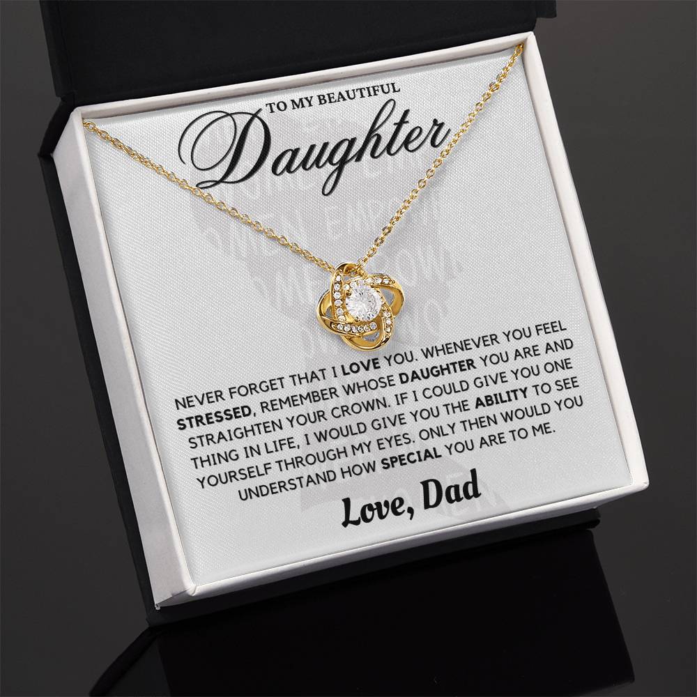 A Father's Love: Empowering Words for His Daughter - Love Knot Necklace