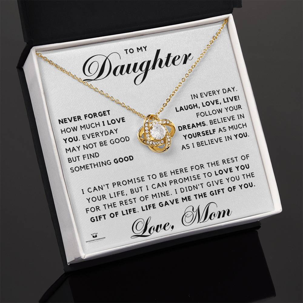To My Daughter - A Mother's Endless Love - Love Knot Necklace