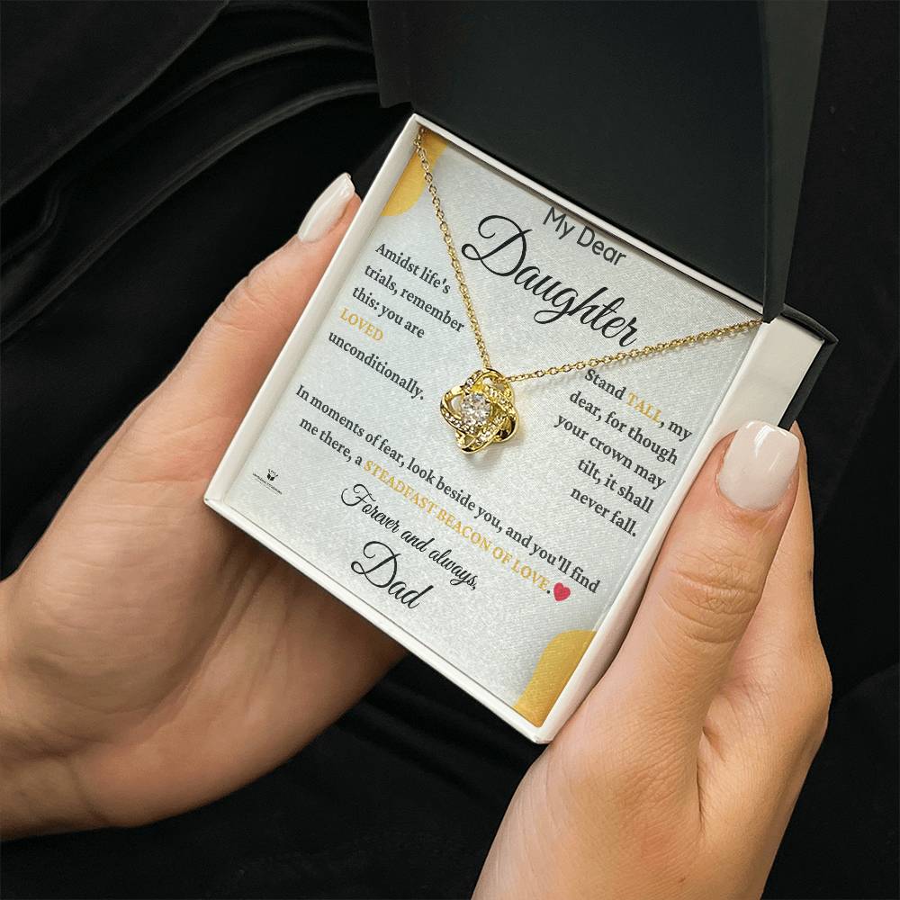 Radiating Love: A Father's Letter to His Dear Daughter - Love Knot Necklace