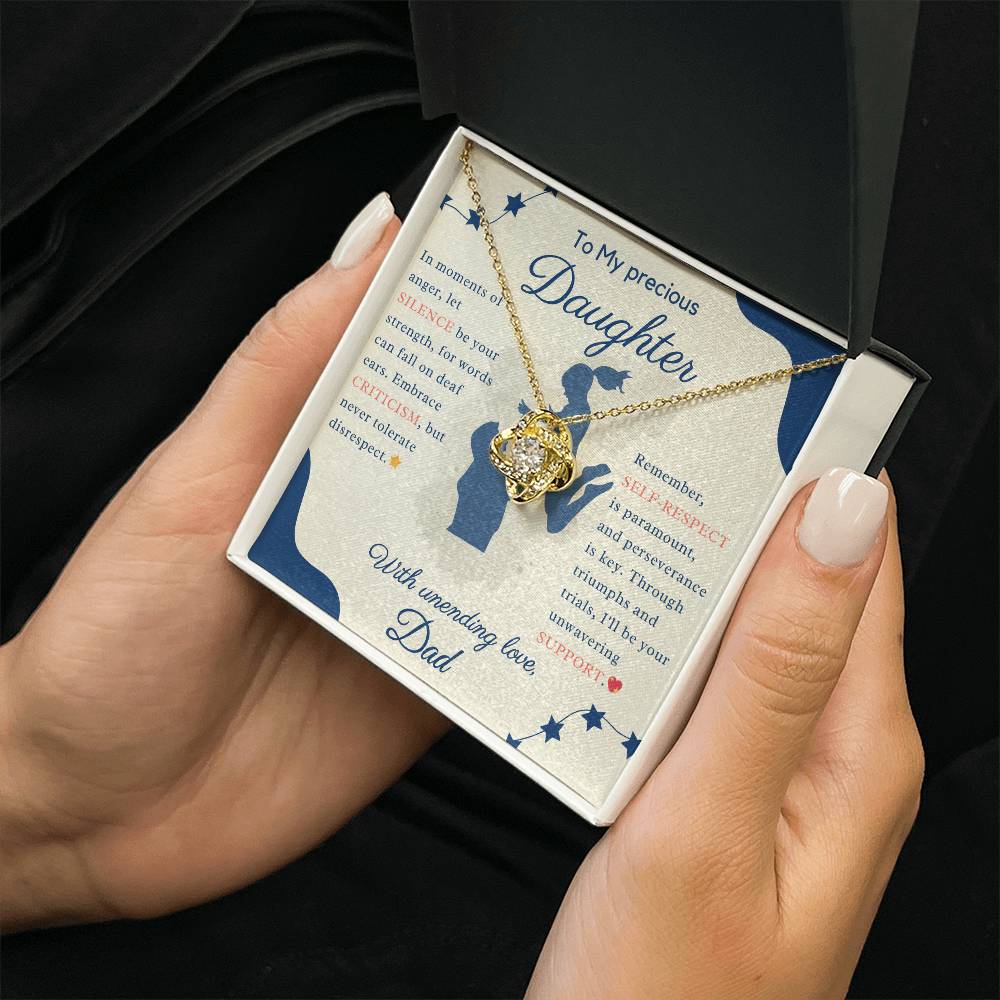 Guidance and Love: A Father's Message to His Precious Daughter - Love Knot Necklace