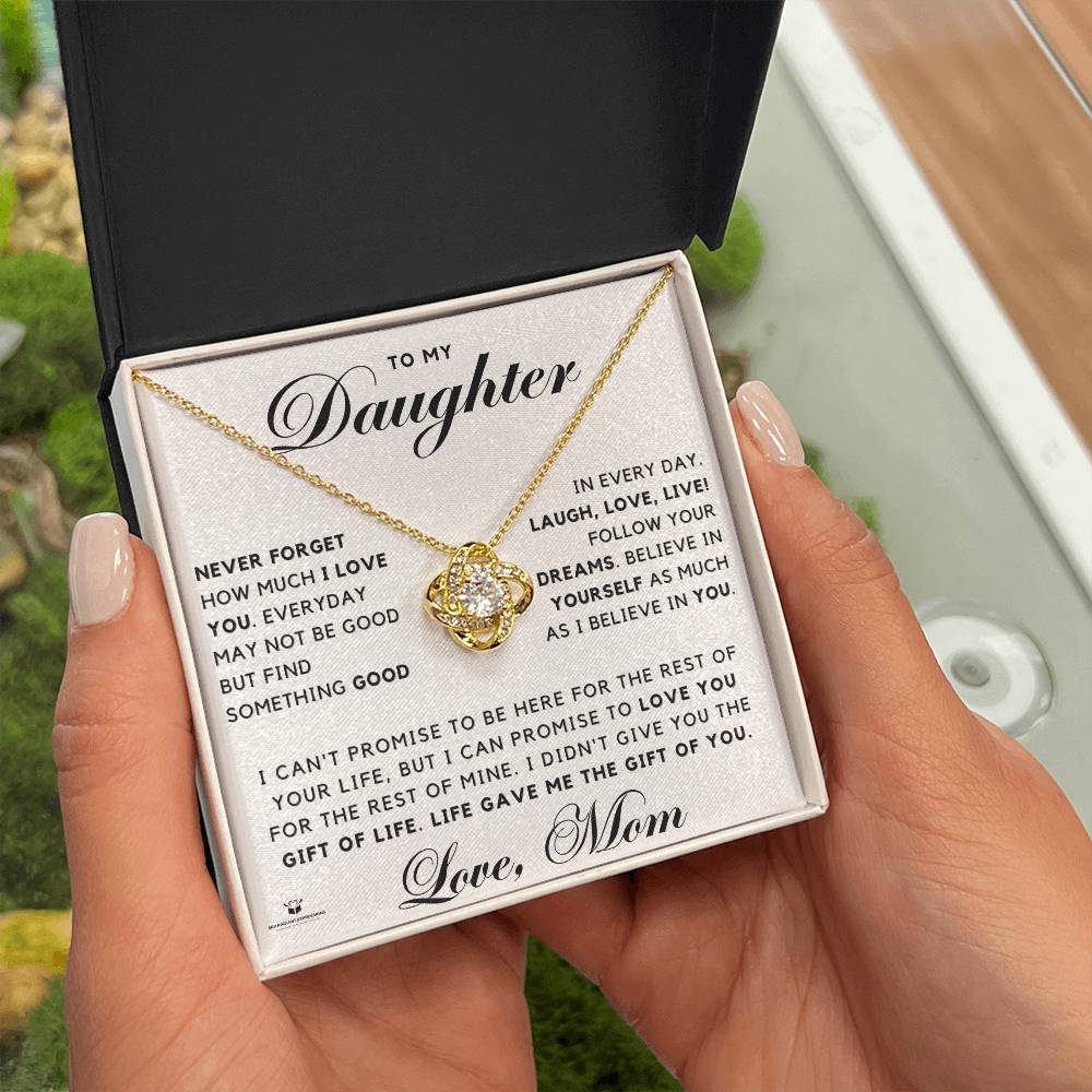 To My Daughter - A Mother's Endless Love - Love Knot Necklace