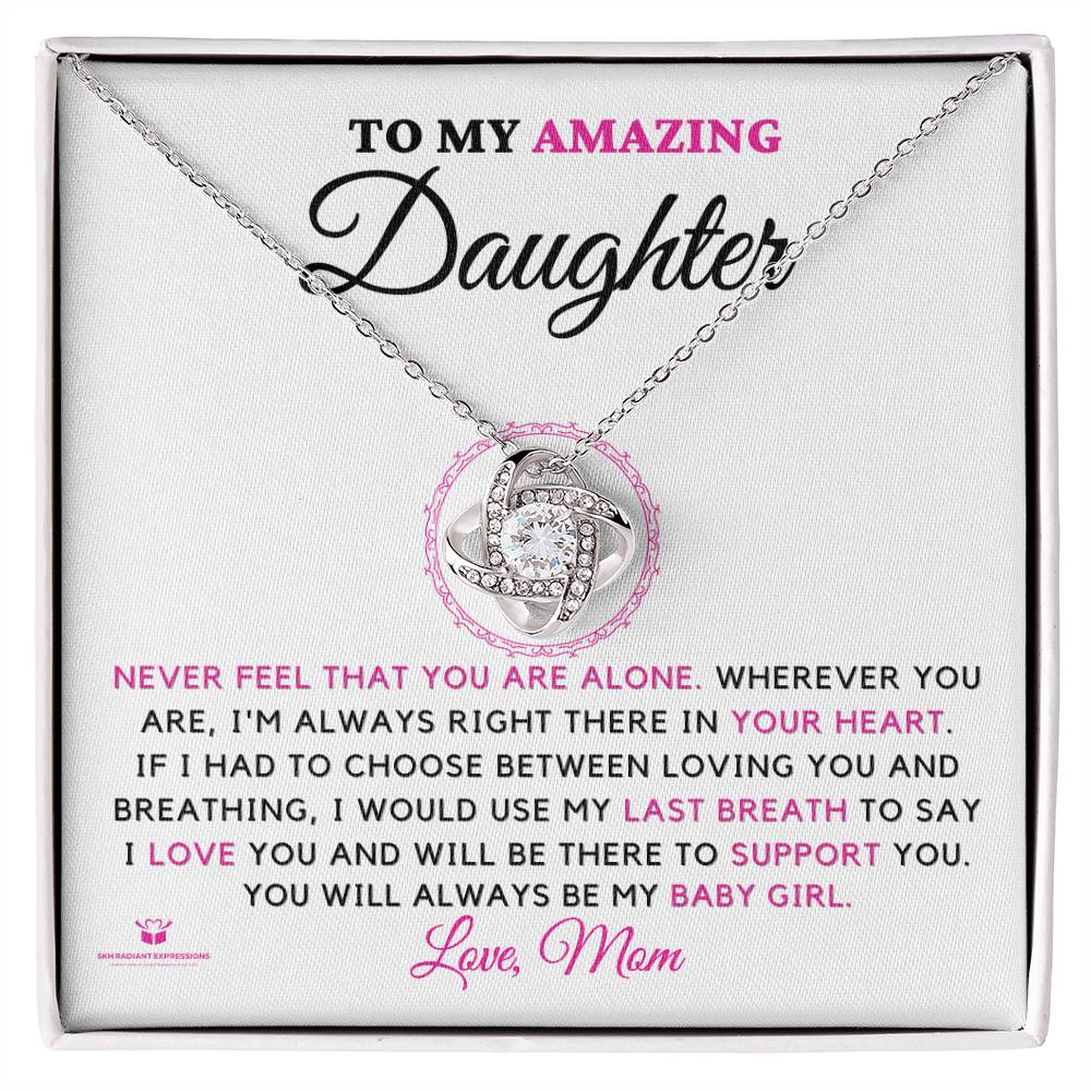 Always in Your Heart: A Mother's Everlasting Love For Her Daughter - Love Knot Necklace