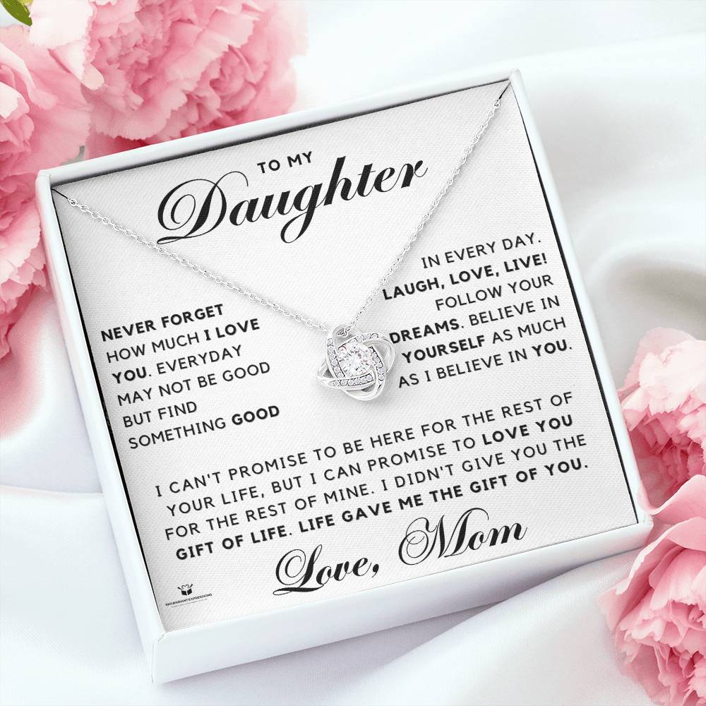 To My Daughter - A Mother's Endless Love - Love Knot Necklace