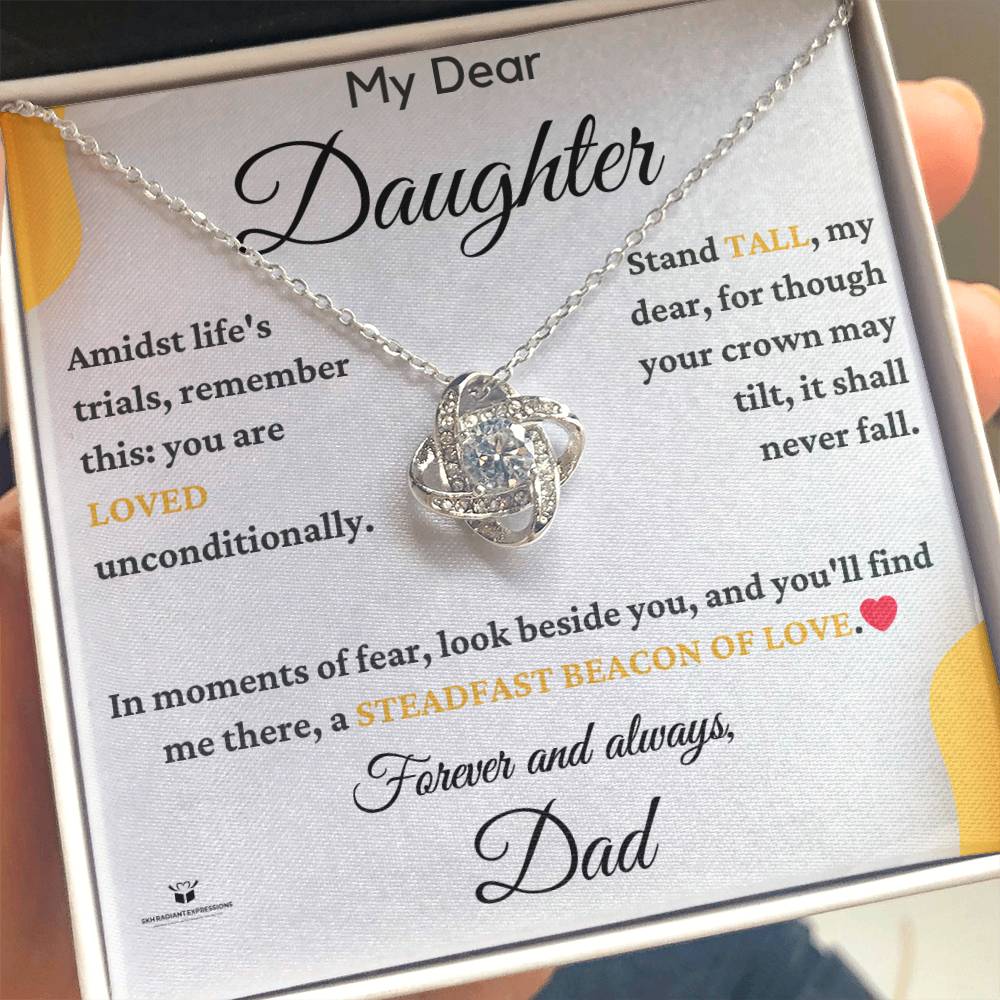 Radiating Love: A Father's Letter to His Dear Daughter - Love Knot Necklace