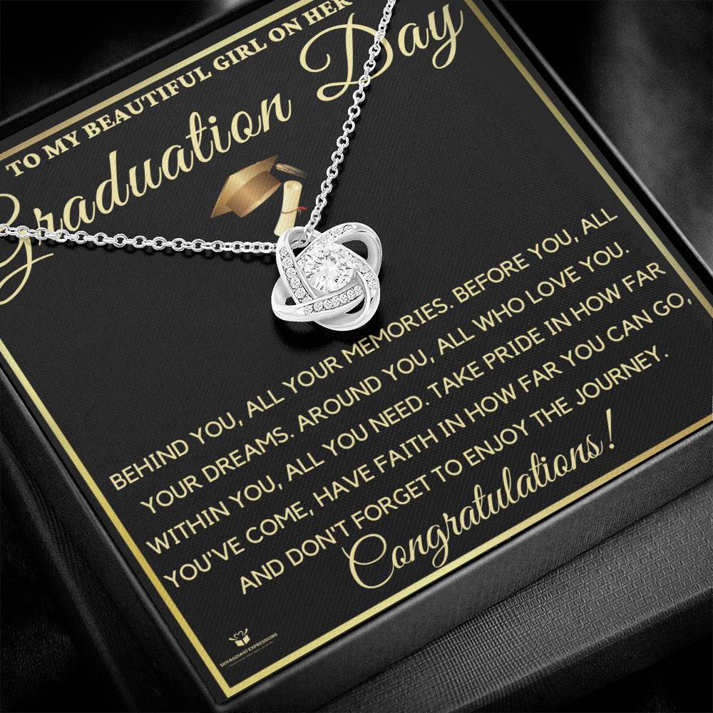 To My Beautiful Daughter on Her Graduation Day: A Journey of Love and Achievement - Love Knot Necklace