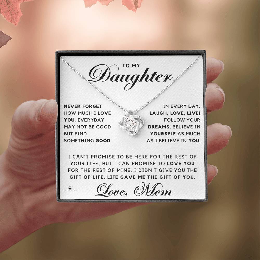 To My Daughter - A Mother's Endless Love - Love Knot Necklace
