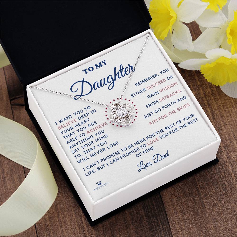 Dream Big: A Father's Encouragement for His Daughter - Love Knot Necklace