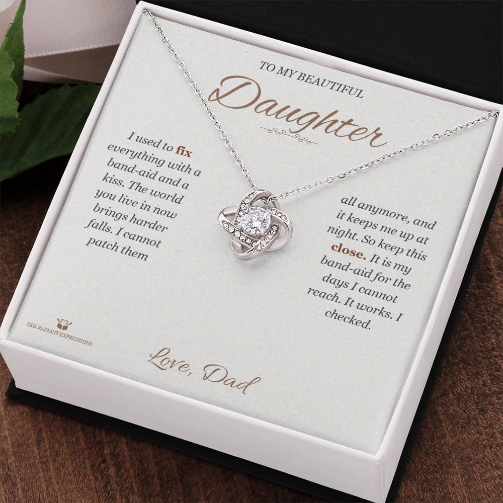 Band-Aids and Kisses - Love Knot Necklace for Daughter