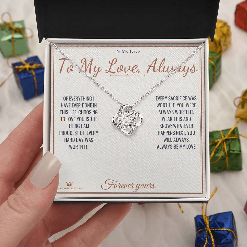 To My Love, Always - Love Knot Necklace for Partner