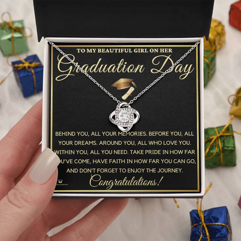 To My Beautiful Daughter on Her Graduation Day: A Journey of Love and Achievement - Love Knot Necklace