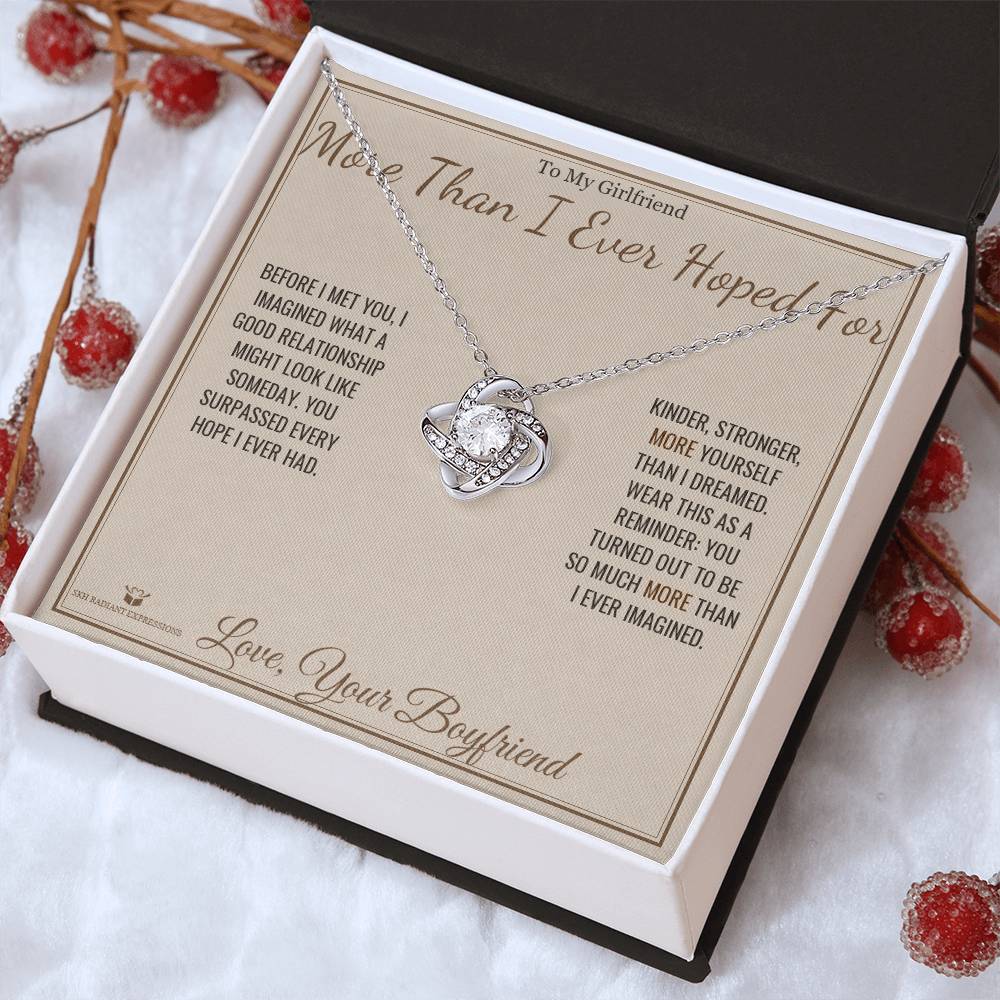 More Than I Ever Hoped For - Love Knot Necklace for Girlfriend