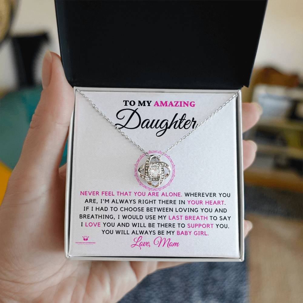 Always in Your Heart: A Mother's Everlasting Love For Her Daughter - Love Knot Necklace