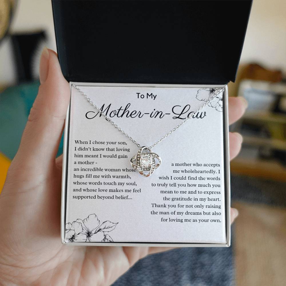 To MY Mother-In-Law - Beyond Expectations: A Journey of Love and Acceptance - Love Knot Necklace