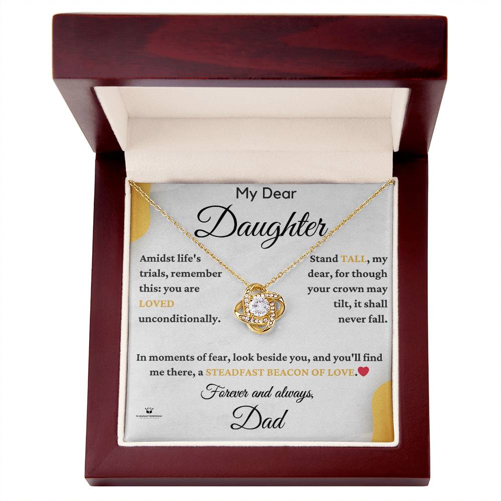 Radiating Love: A Father's Letter to His Dear Daughter - Love Knot Necklace