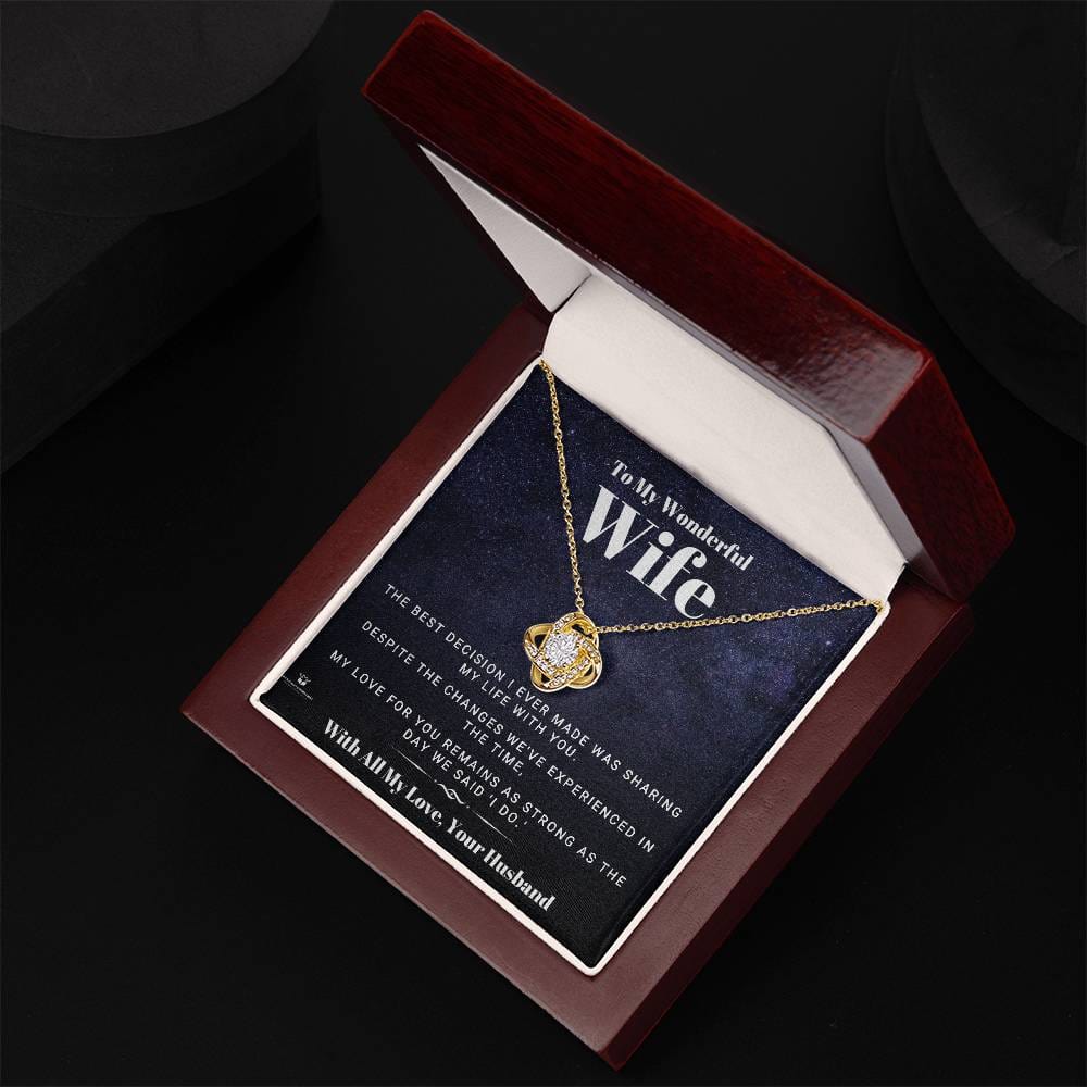 To My Wonderful Wife - Love Knot Necklace - personalized keepsake gift (view 9)