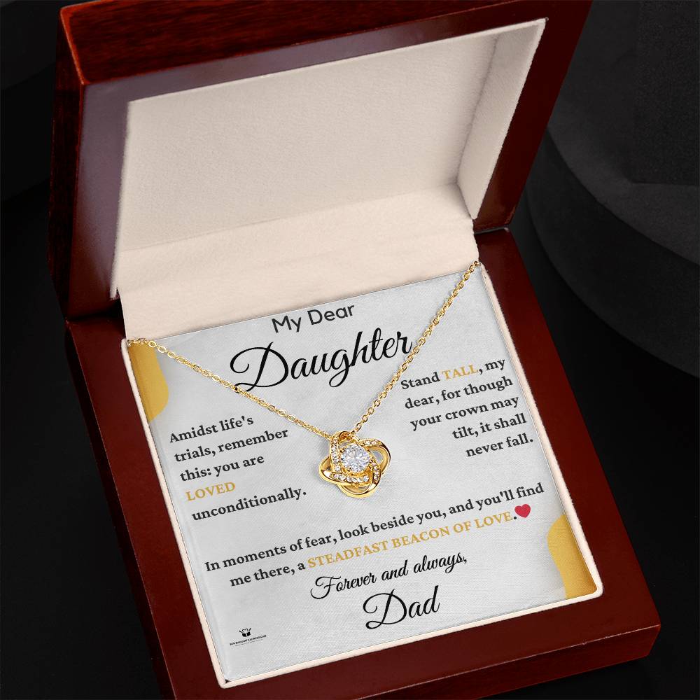 Radiating Love: A Father's Letter to His Dear Daughter - Love Knot Necklace