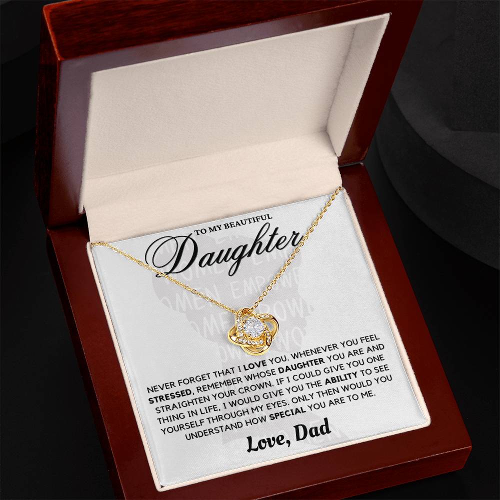 A Father's Love: Empowering Words for His Daughter - Love Knot Necklace