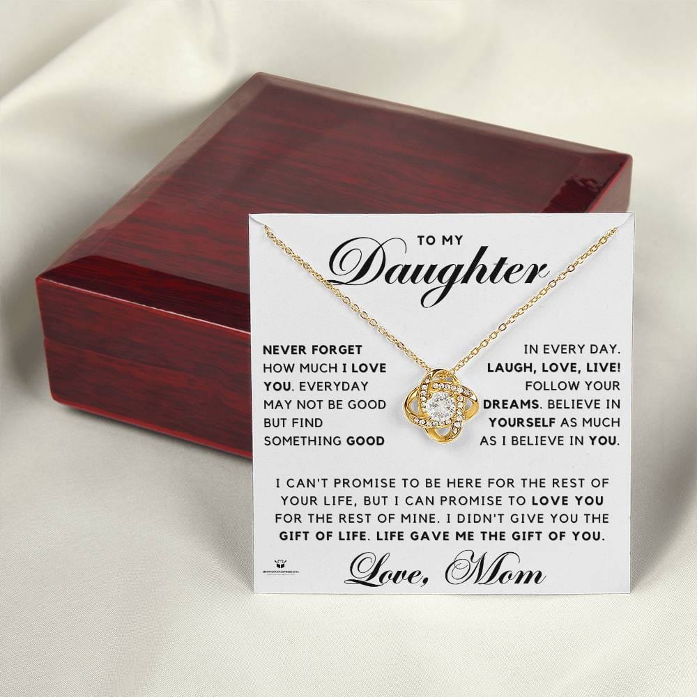 To My Daughter - A Mother's Endless Love - Love Knot Necklace