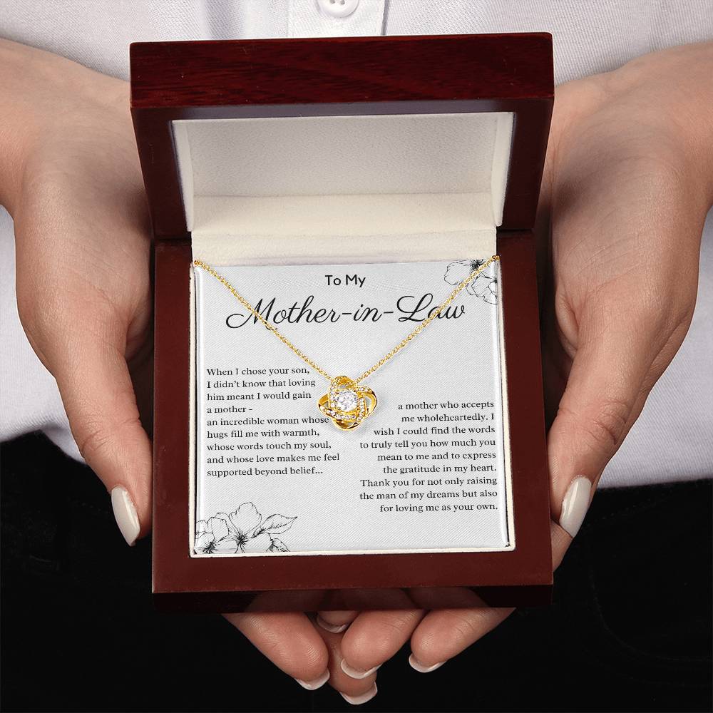 To MY Mother-In-Law - Beyond Expectations: A Journey of Love and Acceptance - Love Knot Necklace