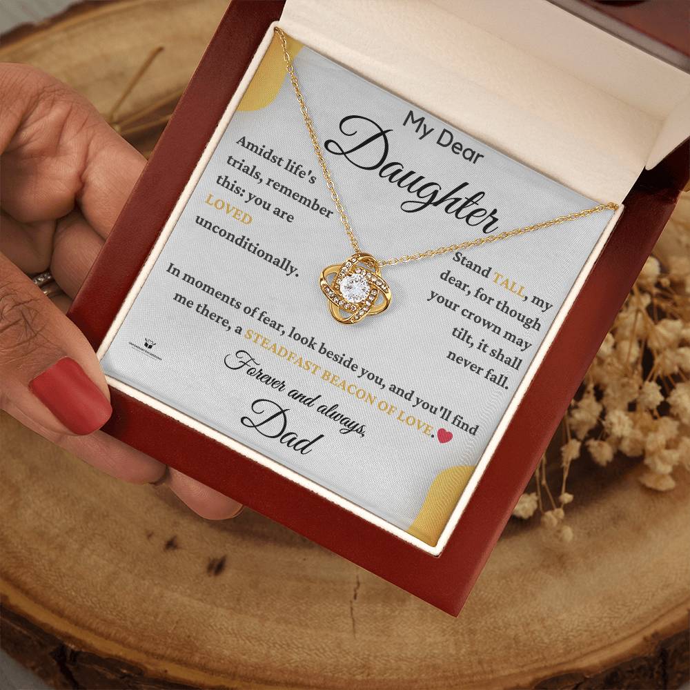 Radiating Love: A Father's Letter to His Dear Daughter - Love Knot Necklace